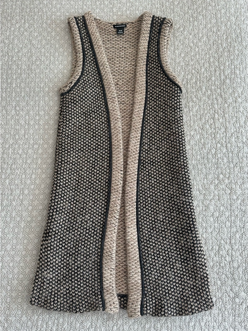 Club Monaco Longline Textured Sweater Vest Wool Alpaca Chunky Knit Size XS